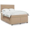 vidaXL Κρεβάτι Boxspring με Στρώμα Καπουτσίνο 140x190εκ.από Συνθ.Δέρμα