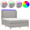 vidaXL &Kappa;&rho;&epsilon;&beta;ά&tau;&iota; Boxspring &mu;&epsilon; &Sigma;&tau;&rho;ώ&mu;&alpha; & LED &Alpha;&nu;.&Gamma;&kappa;&rho;&iota; 140x200&epsilon;&kappa;. &Upsilon;&phi;&alpha;&sigma;&mu;ά&tau;&iota;&nu;&omicron;