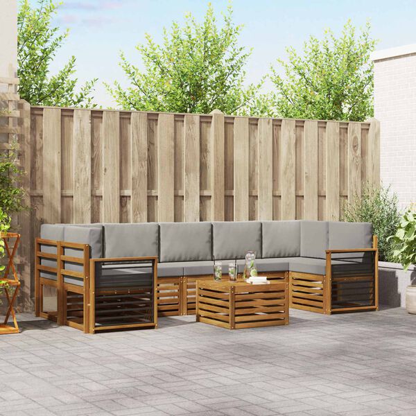 vidaXL &Sigma;&epsilon;&tau; &Kappa;&alpha;&nu;&alpha;&pi;έ 8 pcs &Phi;&upsilon;&sigma;&iota;&kappa;ό &kappa;&alpha;&iota; &Alpha;&nu;&omicron;&iota;&chi;&tau;ό &Gamma;&kappa;&rho;&iota; &Sigma;&tau;&epsilon;&rho;&epsilon;ό &Xi;ύ&lambda;&omicron; &Alpha;&kappa;&alpha;&kappa;ί&alpha;&sigmaf;