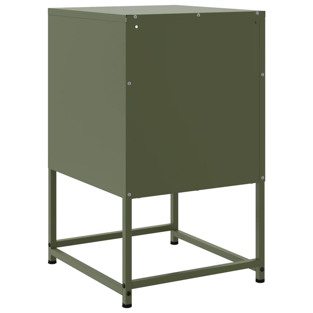 vidaXL Κομοδίνα 2 τεμ. Πράσινο Λαδί 36x39x60,5 εκ. από Χάλυβα