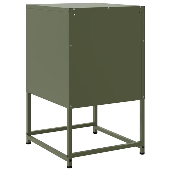vidaXL Κομοδίνα 2 τεμ. Πράσινο Λαδί 36x39x60,5 εκ. από Χάλυβα