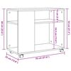 vidaXL Βοηθητικό Τραπέζι με Ρόδες Μαύρο 70x35x60 εκ. Επεξ. Ξύλο
