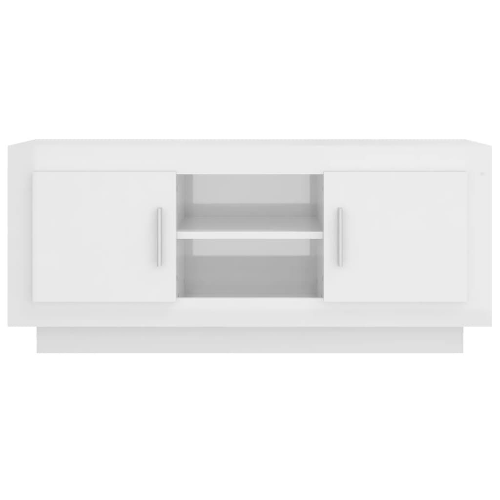 vidaXL Έπιπλο Τηλεόρασης Γυαλ. Λευκό 102x35x45 εκ. Επεξεργασμένο Ξύλο
