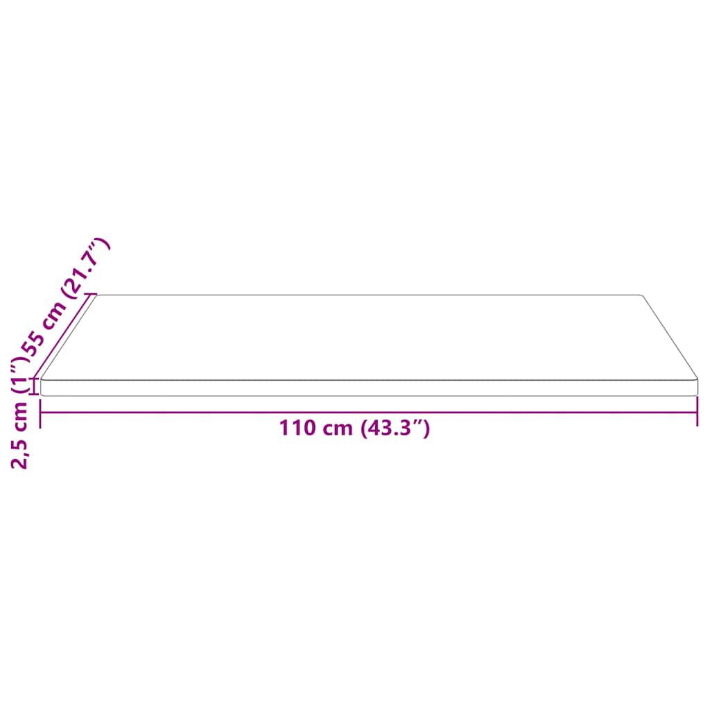 vidaXL Επιφάνεια Τραπεζιού Ορθογ. 110x55x2,5 εκ. από Μασίφ Ξύλο Πεύκου