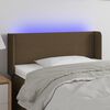 vidaXL Κεφαλάρι Κρεβατιού LED Σκούρο Καφέ 83x16x78/88 εκ. Υφασμάτινο