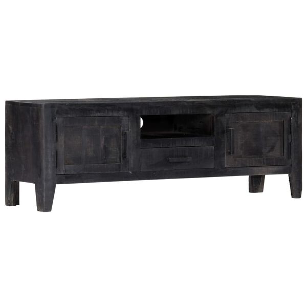 vidaXL Έπιπλο Τηλεόρασης Μαύρο 118 x 30 x 40 εκ. από Μασίφ Ξύλο Μάνγκο