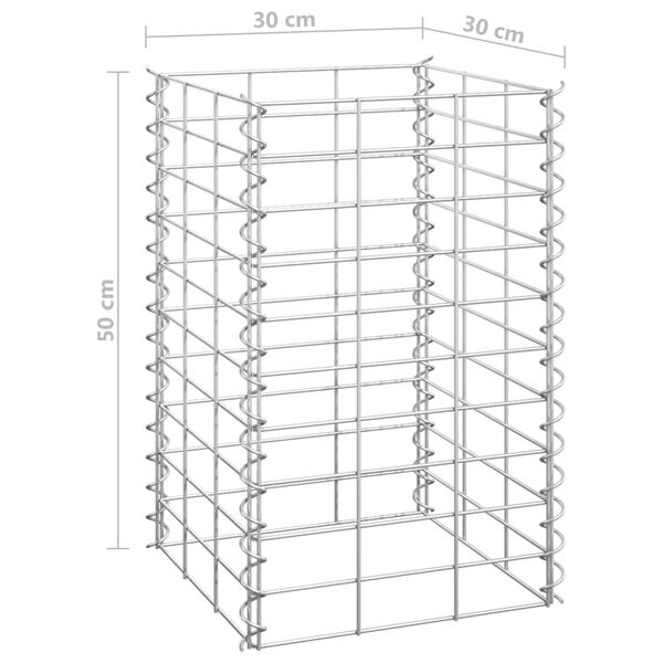 vidaXL Συρματοκιβώτια-Γλάστρες Υπερυψ. 3 τεμ. 30x30x50εκ. Σιδερένιες