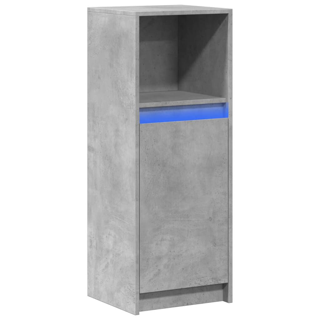 vidaXL Ντουλάπι με Φώτα LED Γκρι Σκυρ. 38x34x100εκ. Επεξεργασμένο Ξύλο