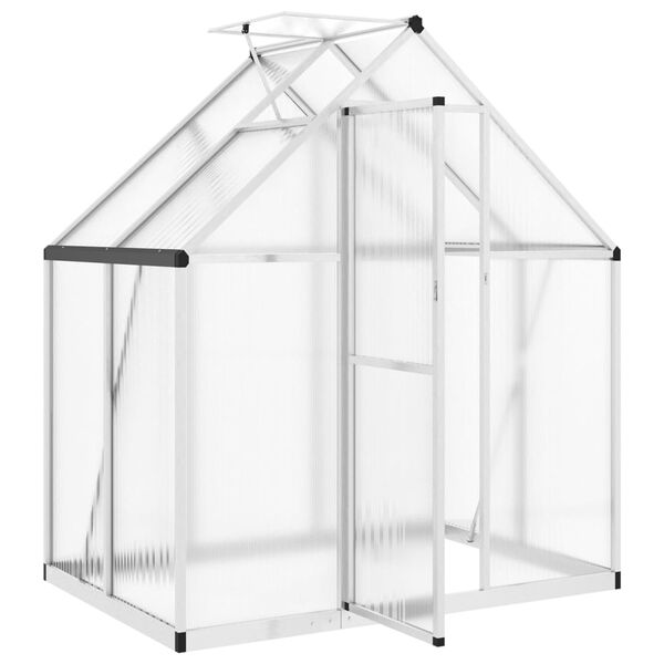 vidaXL Θερμοκήπιο με Πλαίσιο Βάσης Ασημί 169x114x195 εκ. Αλουμίνιο