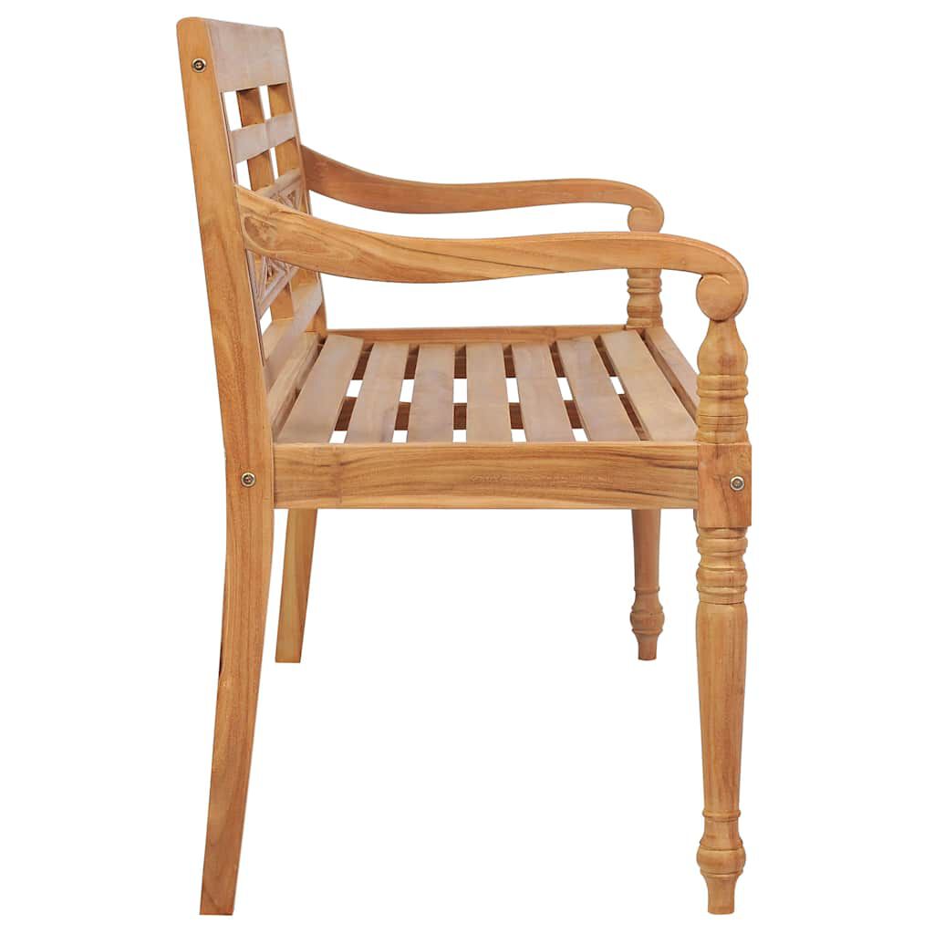 vidaXL Παγκάκι Batavia 120 εκ. από Μασίφ Ξύλο Teak με Ανθρακί Μαξιλάρι