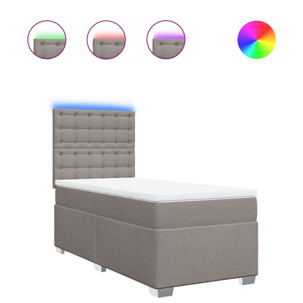 vidaXL &Kappa;&rho;&epsilon;&beta;ά&tau;&iota; Boxspring &mu;&epsilon; &Sigma;&tau;&rho;ώ&mu;&alpha; Taupe 90x190 &epsilon;&kappa;.&Upsilon;&phi;&alpha;&sigma;&mu;ά&tau;&iota;&nu;&omicron;