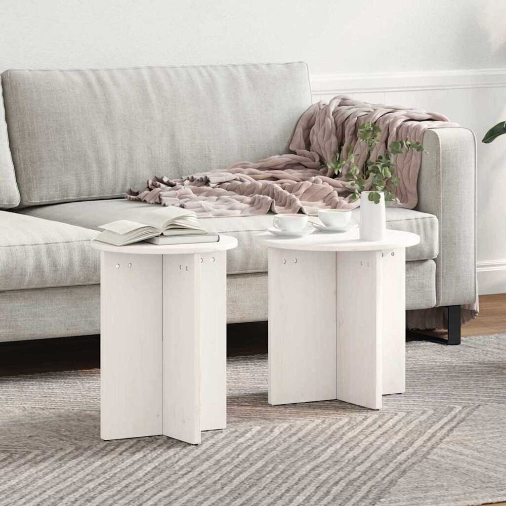 vidaXL Τραπεζάκι σαλονιού 2 pcs Λευκό 41.5 x 41.5 x 41 εκ
