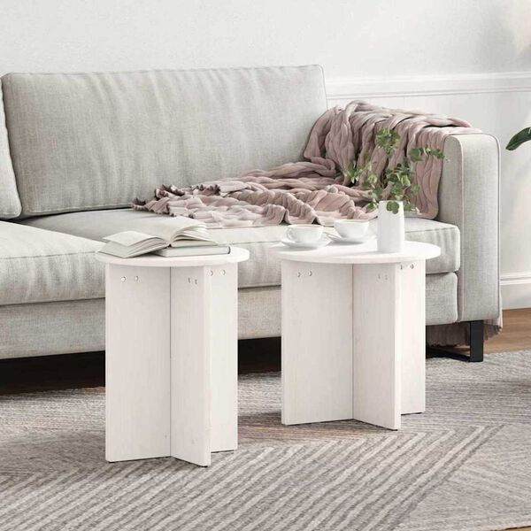 vidaXL Τραπεζάκι σαλονιού 2 pcs Λευκό 41.5 x 41.5 x 41 εκ