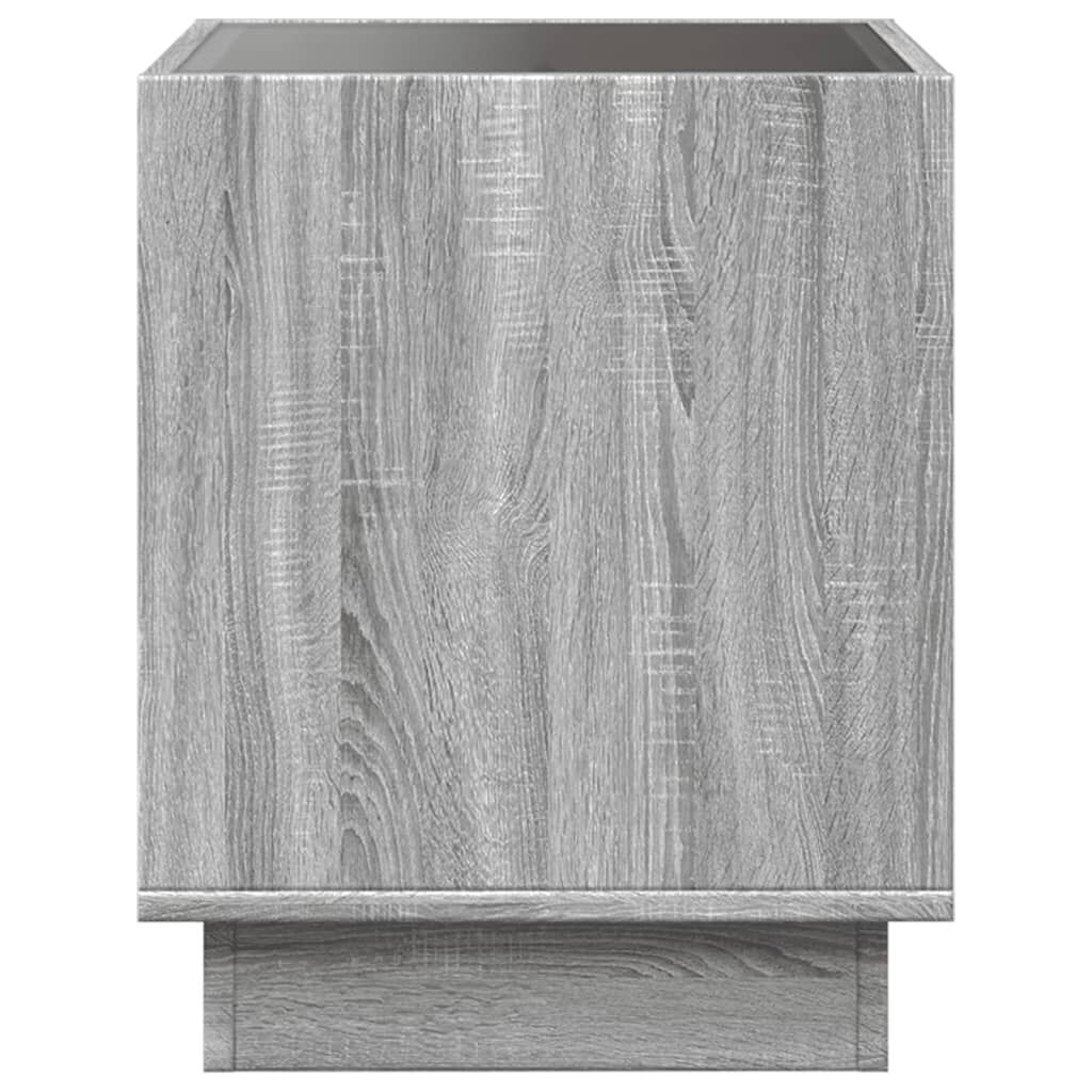 vidaXL Τραπεζάκι Άπειρο Φως LED Γκρι Sonoma 40x40x50 εκ.