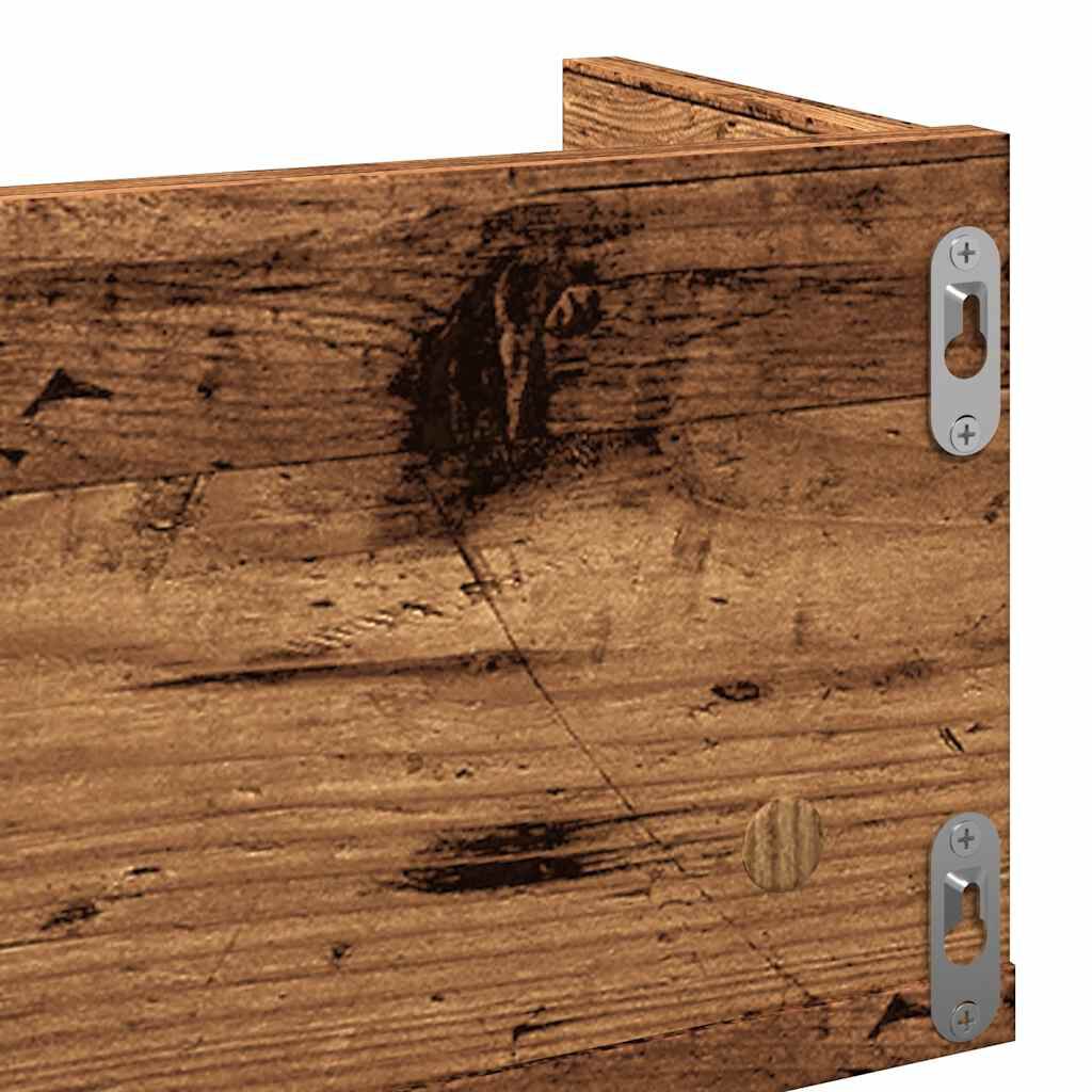 vidaXL Ράφι Τοίχου για CD Παλιό Ξύλο 100 x 18 x 18 εκ. από Μοριοσανίδα