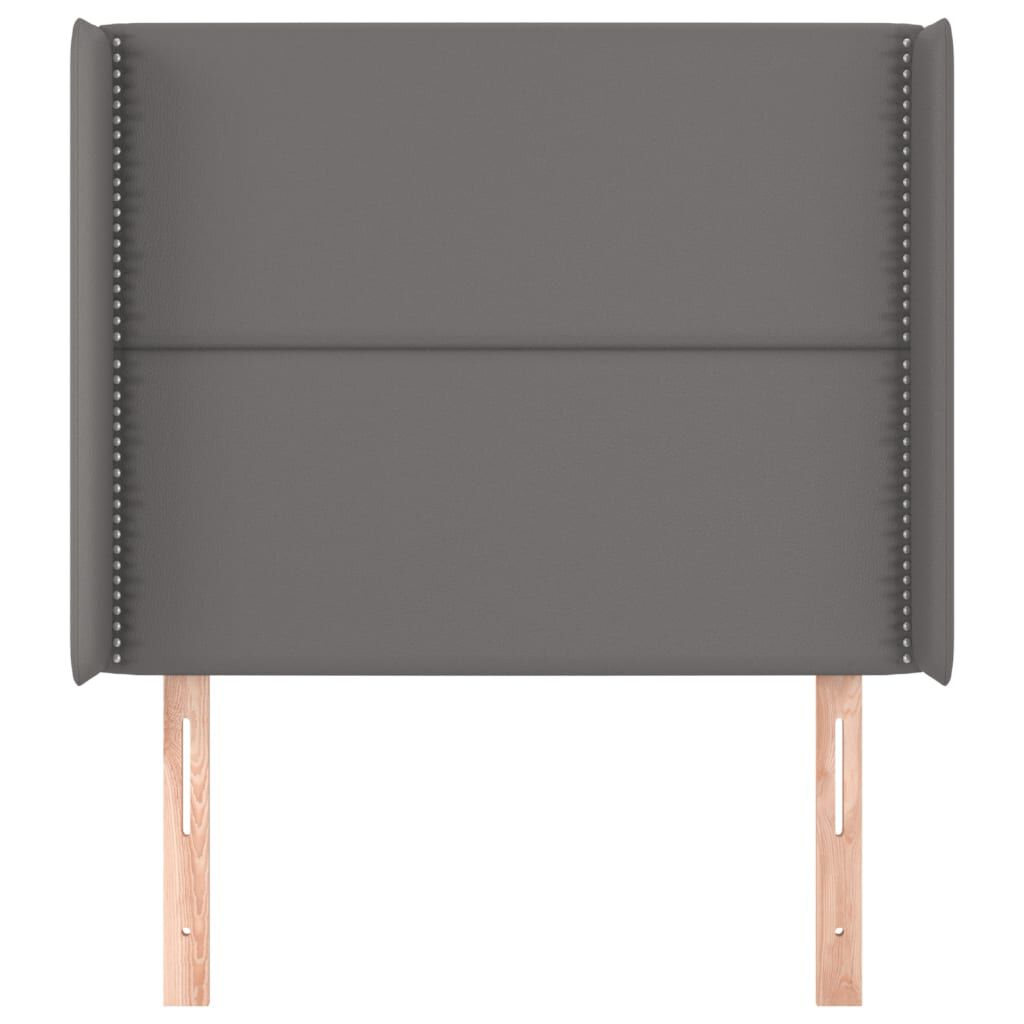 vidaXL Κεφαλάρι με Πτερύγια Γκρι 83x16x118/128 εκ. Συνθετικό Δέρμα