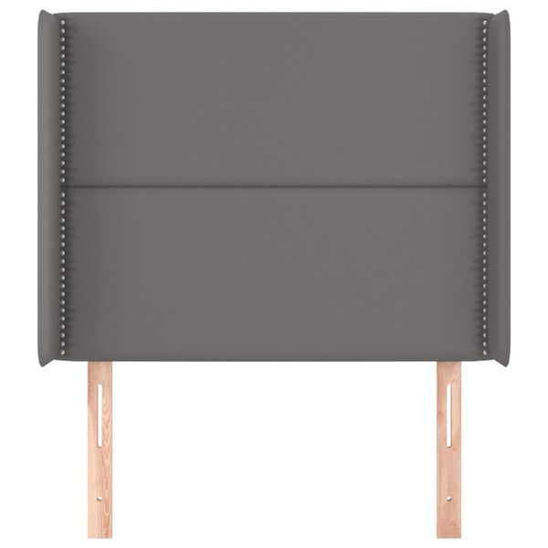 vidaXL Κεφαλάρι με Πτερύγια Γκρι 83x16x118/128 εκ. Συνθετικό Δέρμα