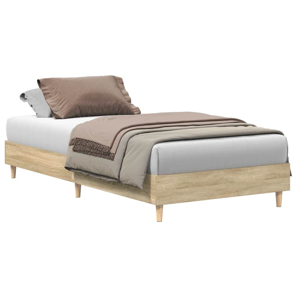 vidaXL Πλαίσιο κρεβατιού χωρίς στρώμα Sonoma Oak 100x200 cm