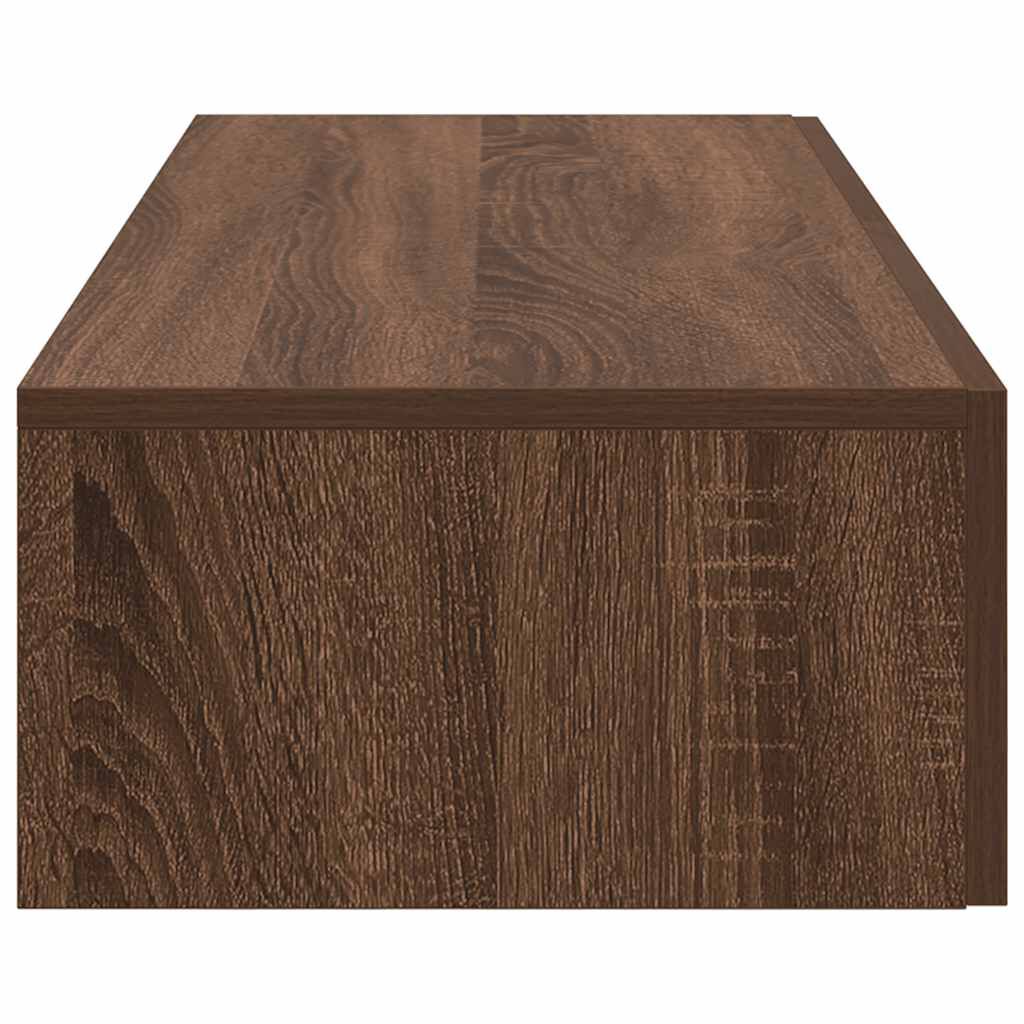 vidaXL Ράφι τοίχου με συρτάρια καφέ δρυς 60x26,5x15 cm Ξύλο μηχανής