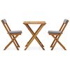 vidaXL Σετ Επίπλων Bistro Πτυσσόμενο 3 τεμ. Ξύλο Ακακίας με Μαξιλάρια