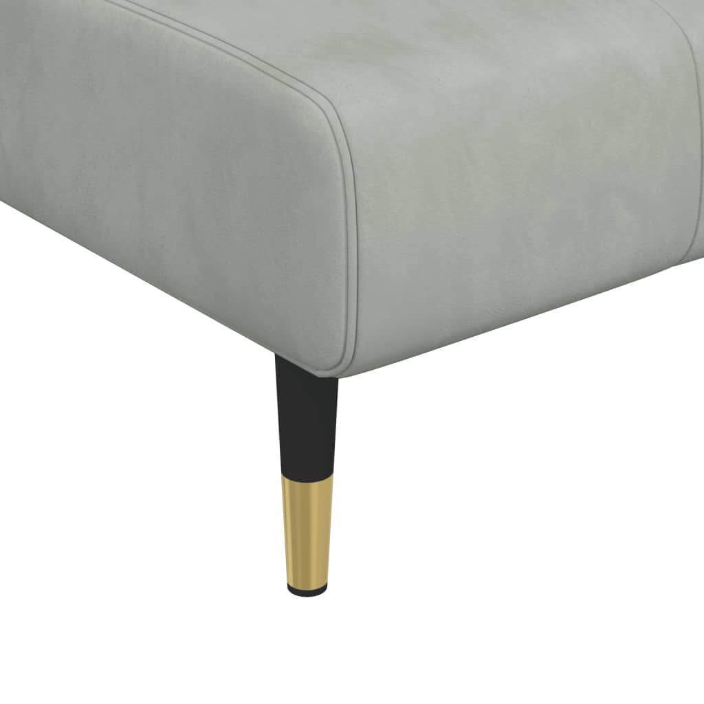 vidaXL Καναπές Κρεβάτι Γωνιακός Αν. Γκρι 275 x 140 x 70 εκ. Βελούδινος