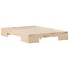 vidaXL Κρεβάτι δαπέδου Καφέ 140 x 190 cm Μασίφ ξύλο πεύκου