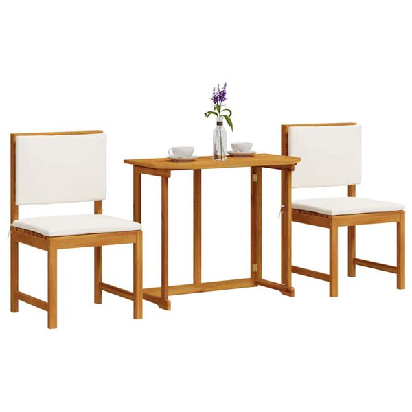 vidaXL Σετ Μπιστρό Κήπου 3 pcs Καφέ Μασίφ ξύλο ακακίας