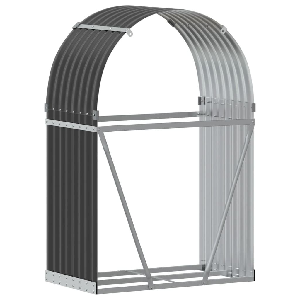 vidaXL Ξυλοθήκη Ανθρακί 80x45x120 εκ. από Γαλβανισμένο Ατσάλι