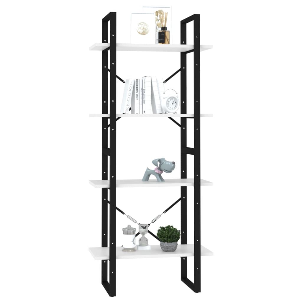 vidaXL Βιβλιοθήκη με 4 Ράφια Λευκή 60 x 30 x 140 εκ. από Μοριοσανίδα