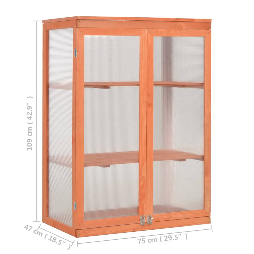 vidaXL Θερμοκήπιο 75 x 47 x 109 εκ. Ξύλινο