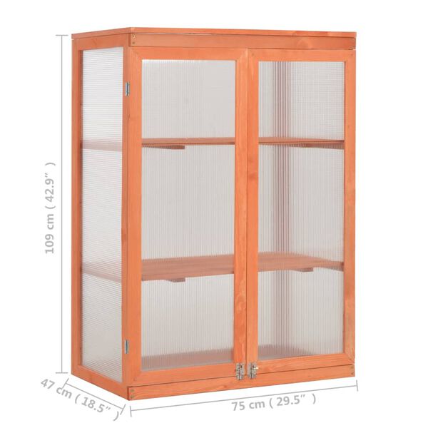 vidaXL Θερμοκήπιο 75 x 47 x 109 εκ. Ξύλινο