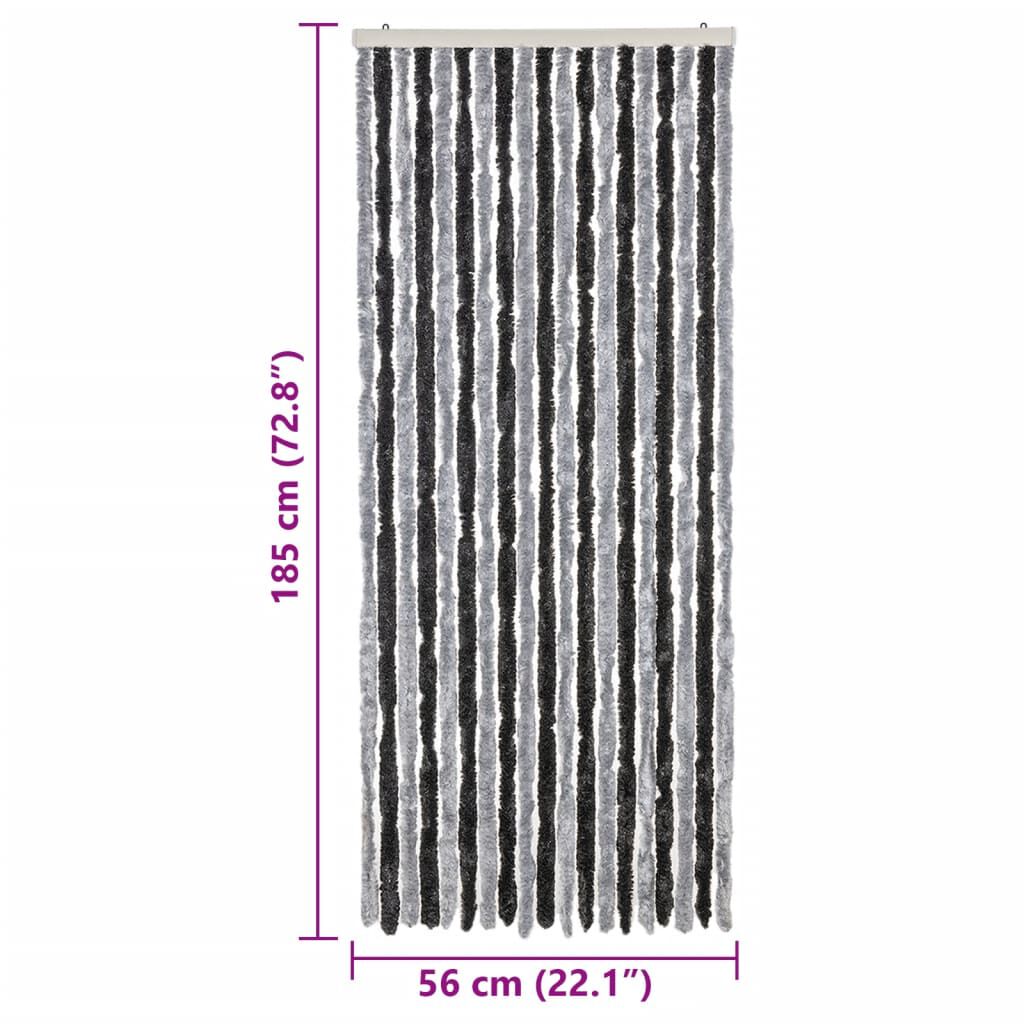 vidaXL Σήτα Εντόμων Γκρι & Μαύρη 56 x 185 εκ. από Σενίλ