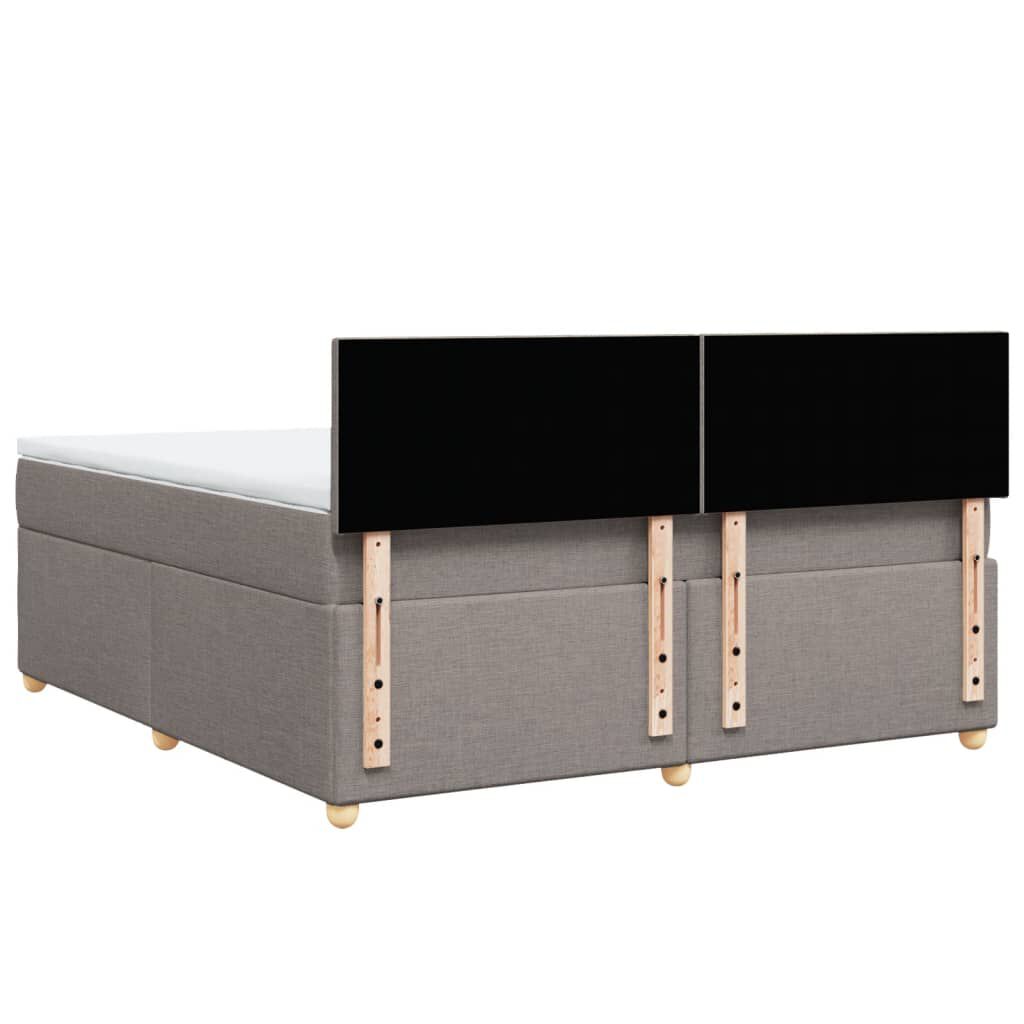 vidaXL Κρεβάτι Boxspring με Στρώμα Taupe 180x200 εκ. Υφασμάτινο