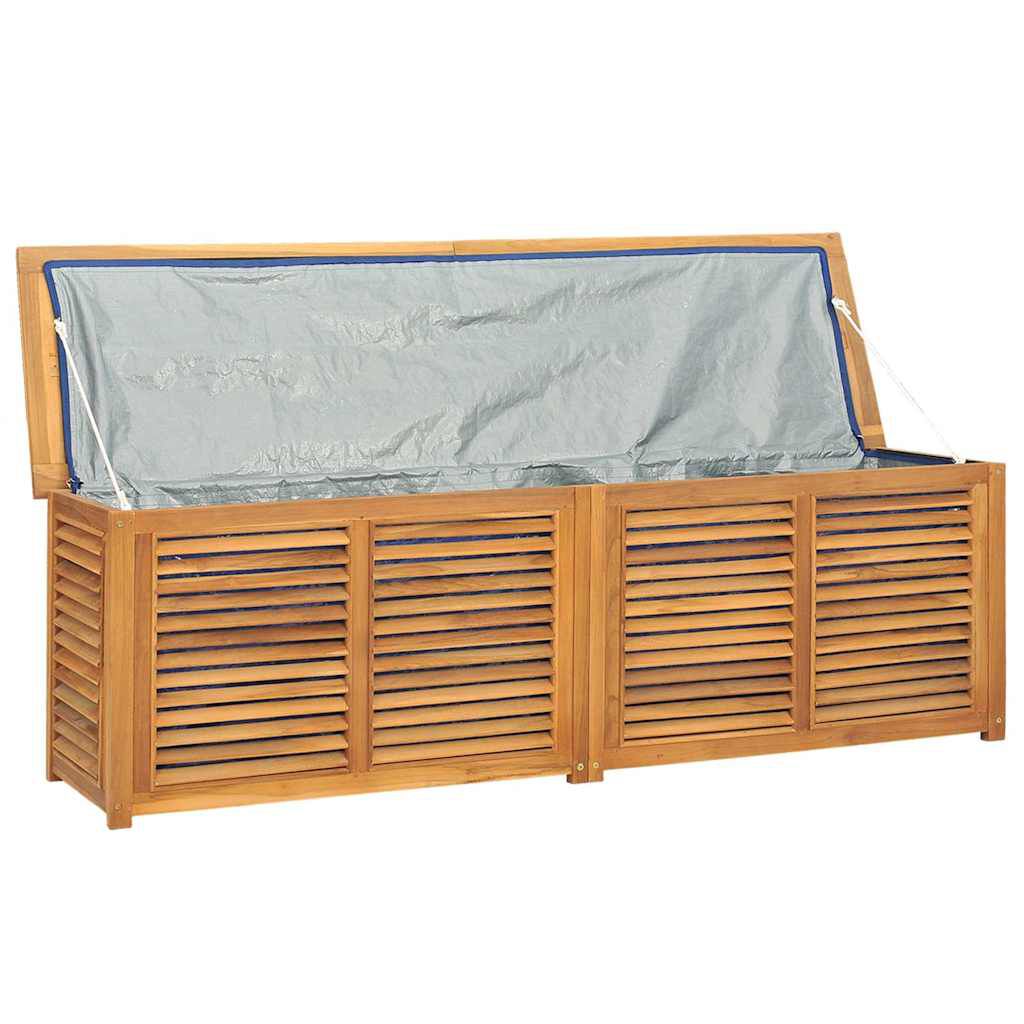 vidaXL Μπαούλο Αποθήκευσης Κήπου με Τσάντα 175x50x55εκ Μασίφ Ξύλο Teak