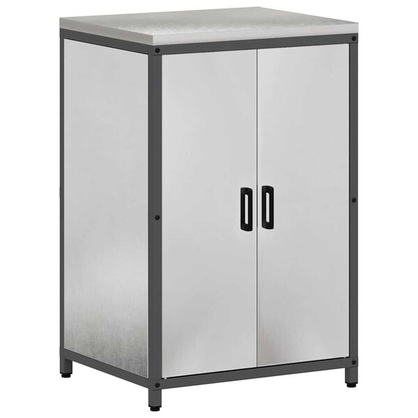 vidaXL Σετ Αποθήκευσης Κουζίνας με ράφι 3 pcs Ασημί 210 x 50 x 92 εκ