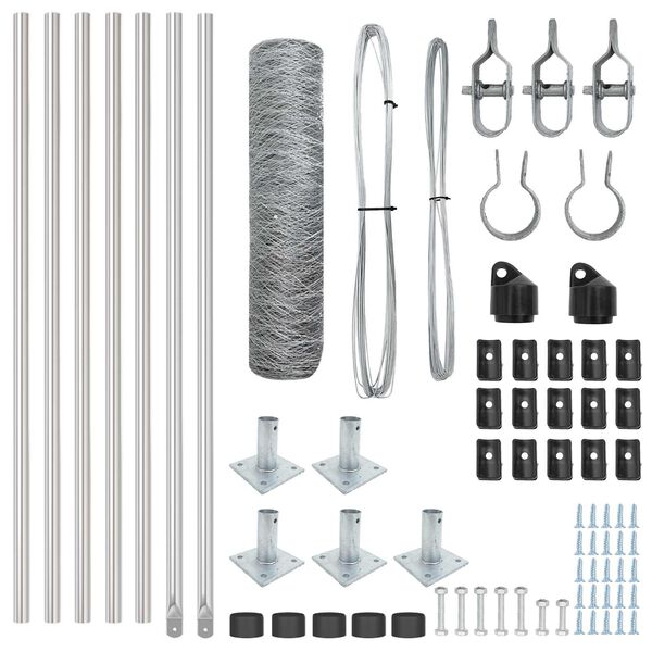 vidaXL &Sigma;&tau;ύ&lambda;&omicron;&sigmaf; &Pi;&epsilon;&rho;&iota;&phi;&rho;ά&xi;&epsilon;&omega;&nu; &Alpha;&sigma;&eta;&mu;ί 10 x 0,6 m (50 mm &pi;&lambda;έ&gamma;&mu;&alpha;) &Alpha;&tau;&sigma;ά&lambda;&iota;