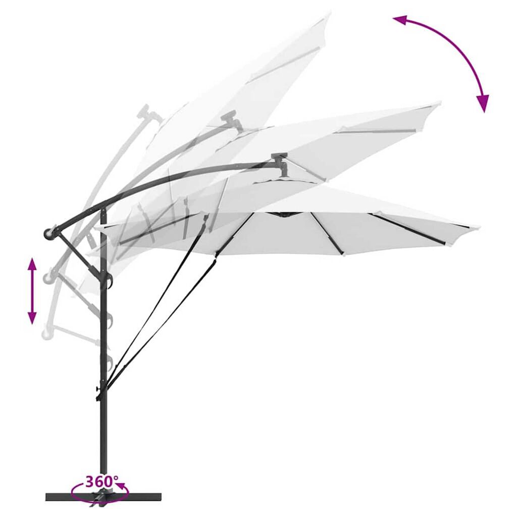 vidaXL Ομπρέλα Cantilever Banana Άμμος 294 x 294 x 248 cm