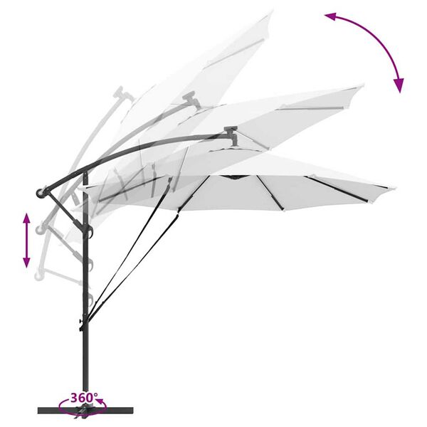 vidaXL Ομπρέλα Cantilever Banana Άμμος 294 x 294 x 248 cm
