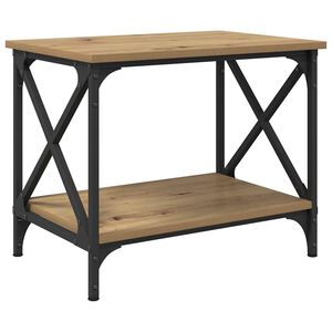 vidaXL Τραπεζάκι Πλευράς Καφέ Επεξεργασμένο ξύλο