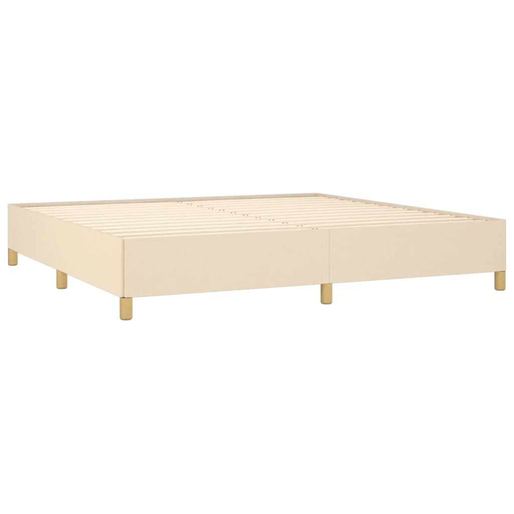 vidaXL Κρεβάτι Boxspring με Στρώμα Κρεμ 200x200 εκ. Υφασμάτινο
