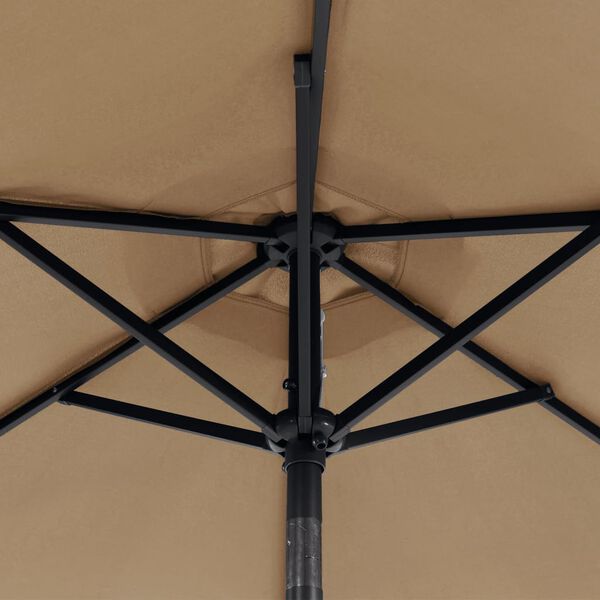 vidaXL Ομπρέλα Κήπου με Ατσάλινο Ιστό Taupe 225x225x212 εκ.