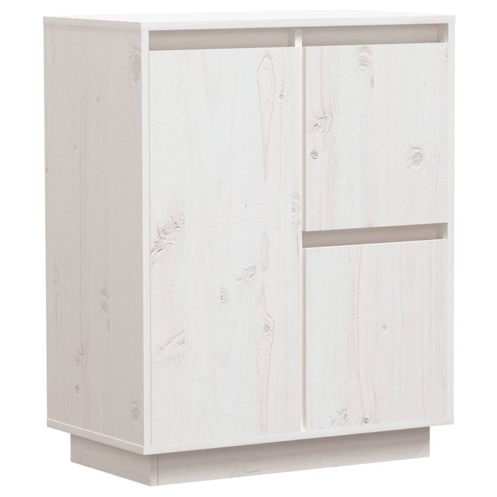vidaXL Ντουλάπι Λευκό 60 x 34 x 75 εκ. από Μασίφ Ξύλο Πεύκου