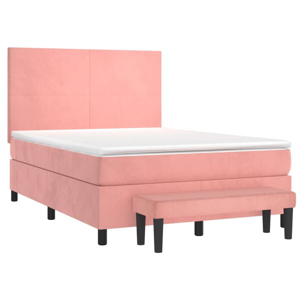 vidaXL &Kappa;&rho;&epsilon;&beta;ά&tau;&iota; Boxspring &mu;&epsilon; &Sigma;&tau;&rho;ώ&mu;&alpha; &Rho;&omicron;&zeta; 140x190 &epsilon;&kappa;. &Beta;&epsilon;&lambda;&omicron;ύ&delta;&iota;&nu;&omicron;