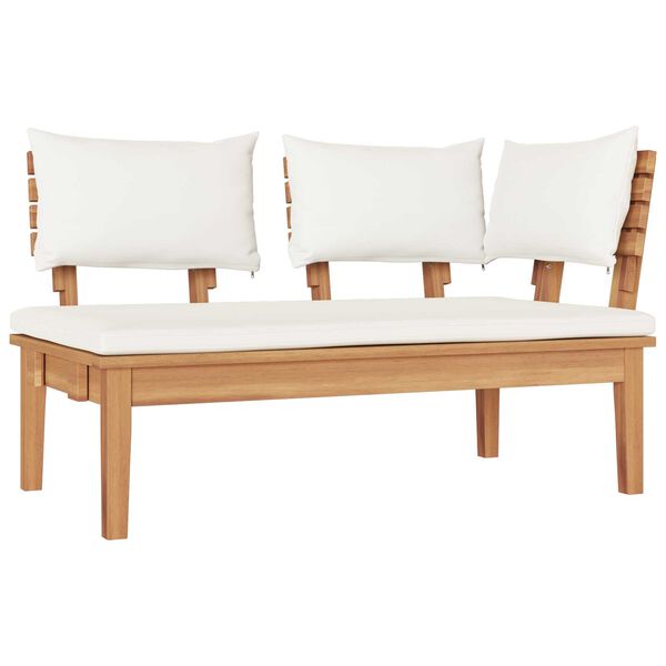 vidaXL Σετ Παγκάκι Κήπου 4 pcs Καφέ, Κρέμα Πολυ rattan, βαμμένο ατσάλι