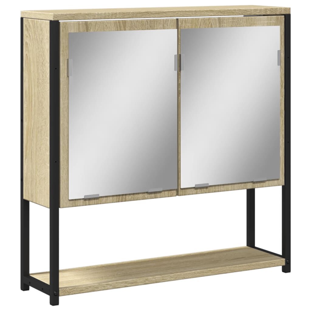 vidaXL Καθρέφτης Μπάνιου Ντουλάπι Sonoma Δρυς 60x16x60 εκ. Επεξ. Ξύλο