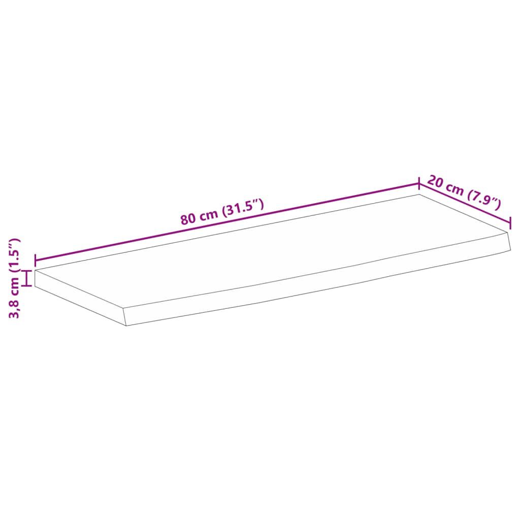 vidaXL Επιφάνεια Τραπεζιού 80x20x3,8 εκ. Live Edge Μασίφ Ξύλο Μάνγκο