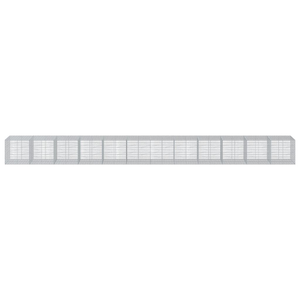 vidaXL Συρματοκιβώτιο με Κάλυμμα 1200x100x100 εκ Γαλβανισμένο Χάλυβα
