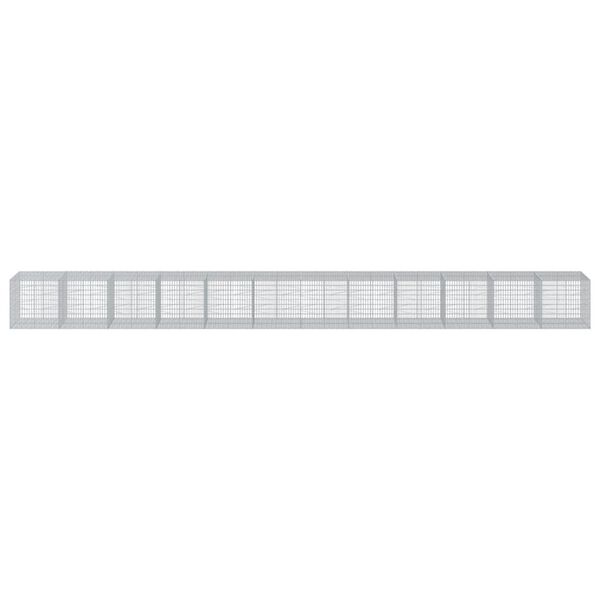 vidaXL Συρματοκιβώτιο με Κάλυμμα 1200x100x100 εκ Γαλβανισμένο Χάλυβα