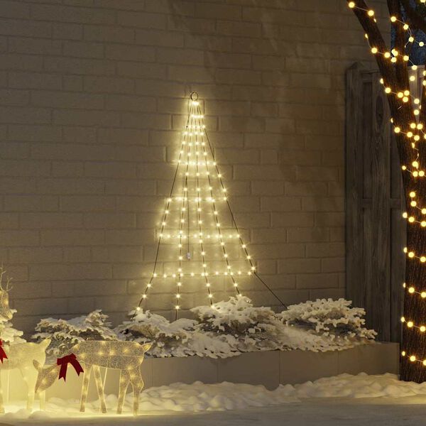 vidaXL LED Χριστουγεννιάτικο Δέντρο Θερμό λευκό 182 εκ Μέταλλο