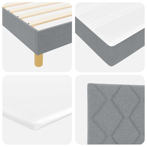 vidaXL Κρεβάτι με Βάση με Στρώμα & LED Ανοιχτό Γκρι 80x200 εκ Υφάσματος